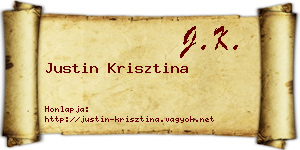 Justin Krisztina névjegykártya